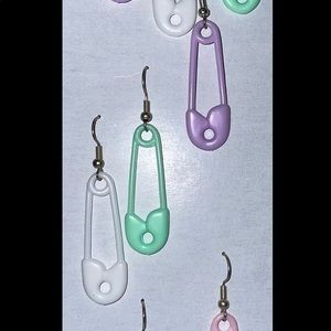 Fun Safety Pin Dangle Earrings